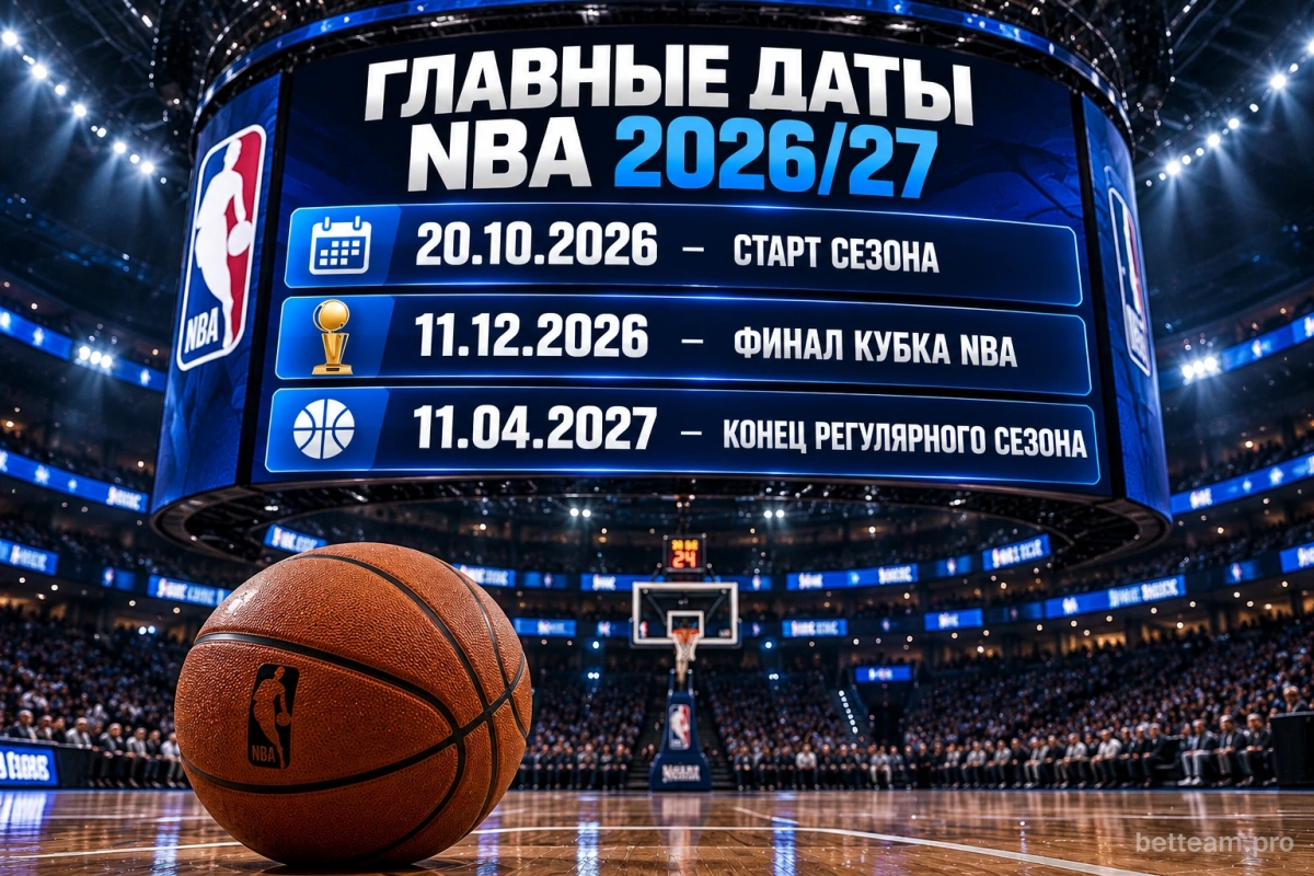 Главные даты сезона NBA 2026/27