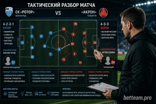 Тактический разбор матча Ротор Акрон