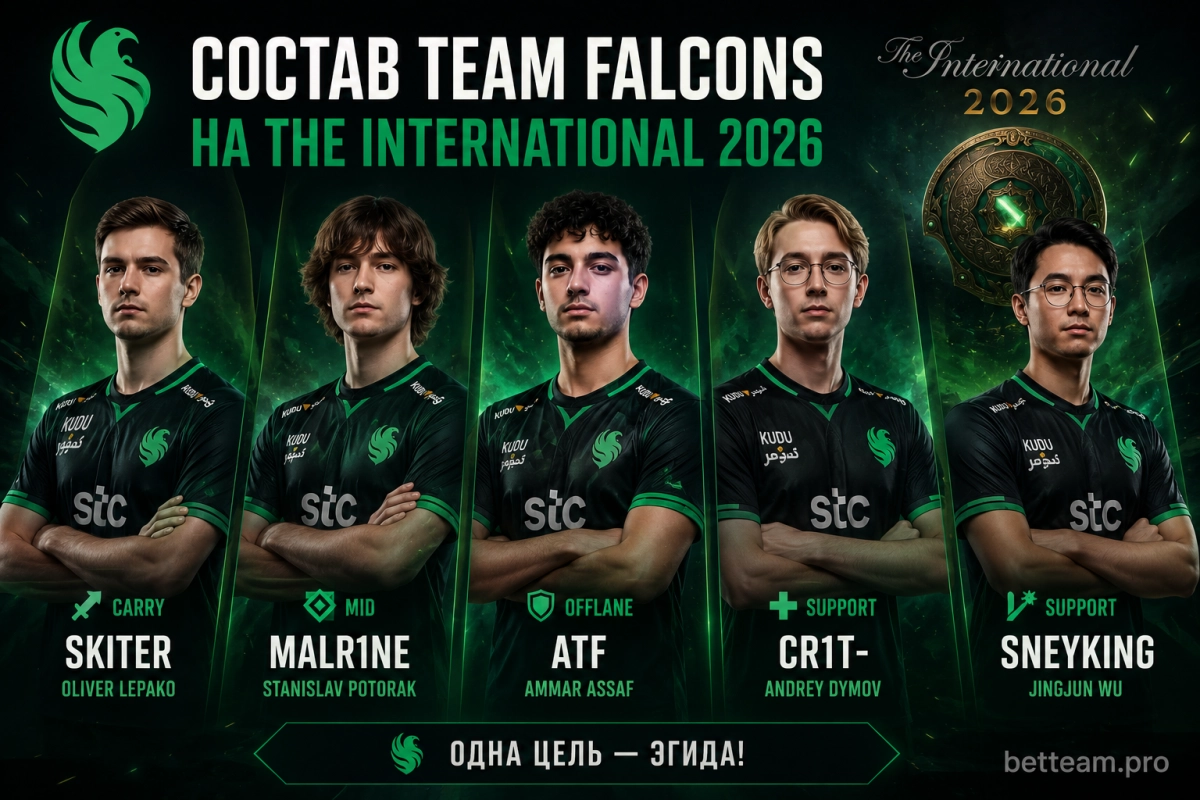 Состав Team Falcons на The International 2026