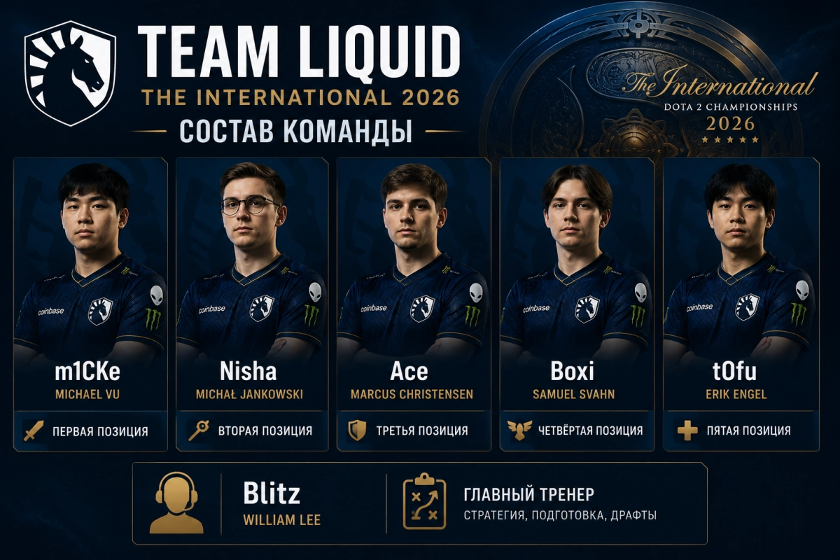Состав Team Liquid на The International 2026
