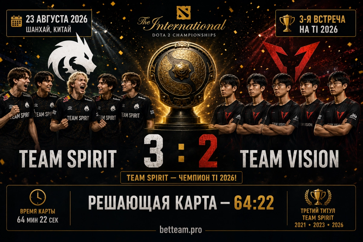 Гранд-финал Team Spirit &mdash; TEAM VISION на The International 2026