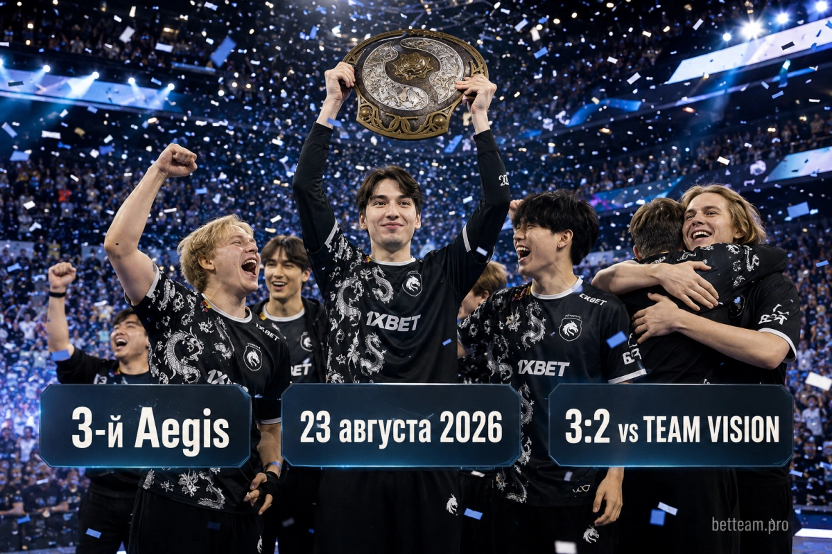 Team Spirit с третьим Aegis после победы на The International 2026