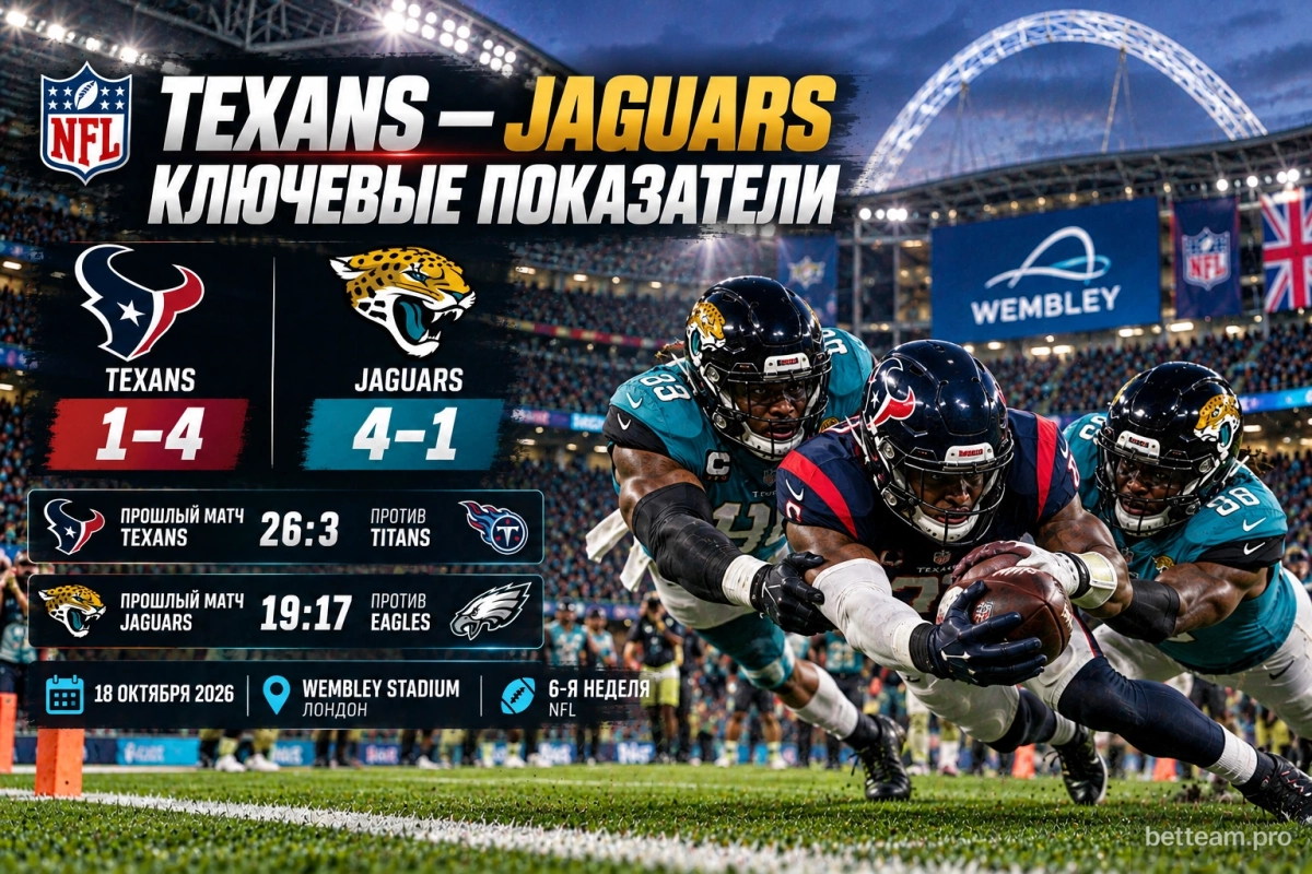 Houston Texans и Jacksonville Jaguars: ключевые показатели перед матчем
