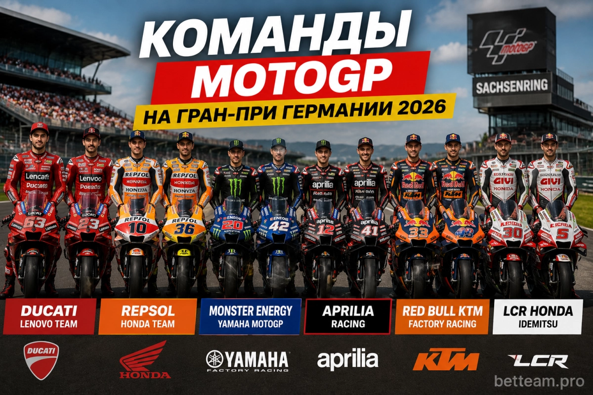 Команды MotoGP на Гран-при Германии 2026