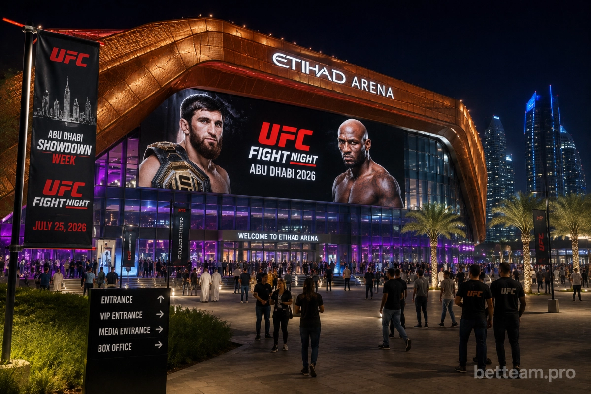 Etihad Arena перед UFC Abu Dhabi 2026