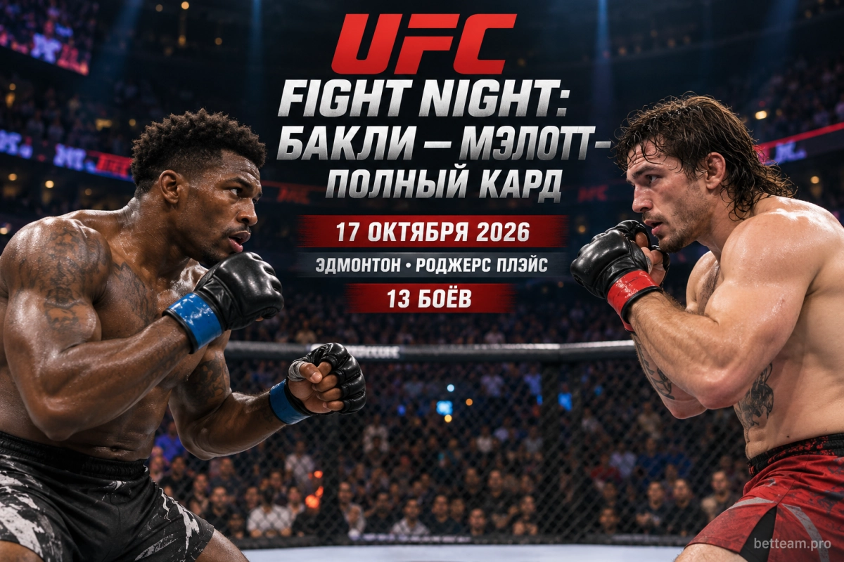UFC Fight Night: Бакли — Мэлотт — полный кард турнира
