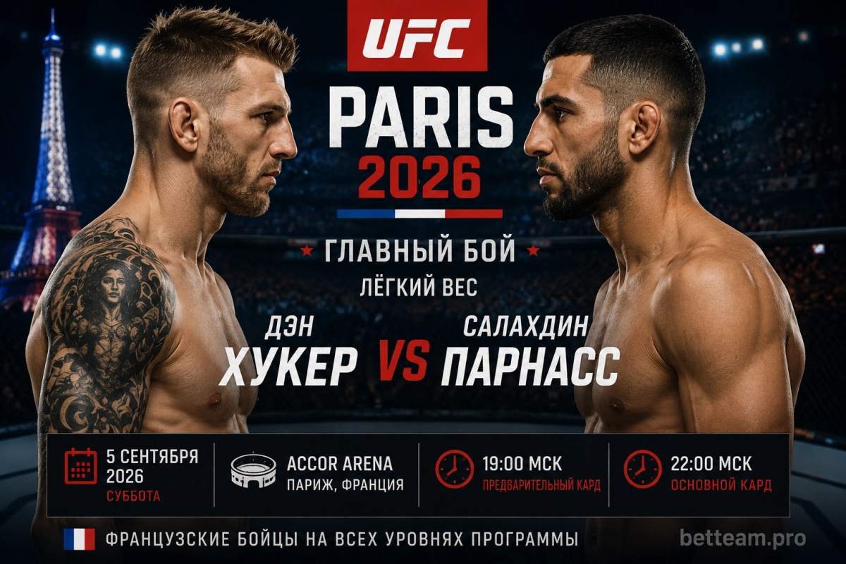 Дэн Хукер и Салахдин Парнасс &mdash; главный бой UFC Paris 2026