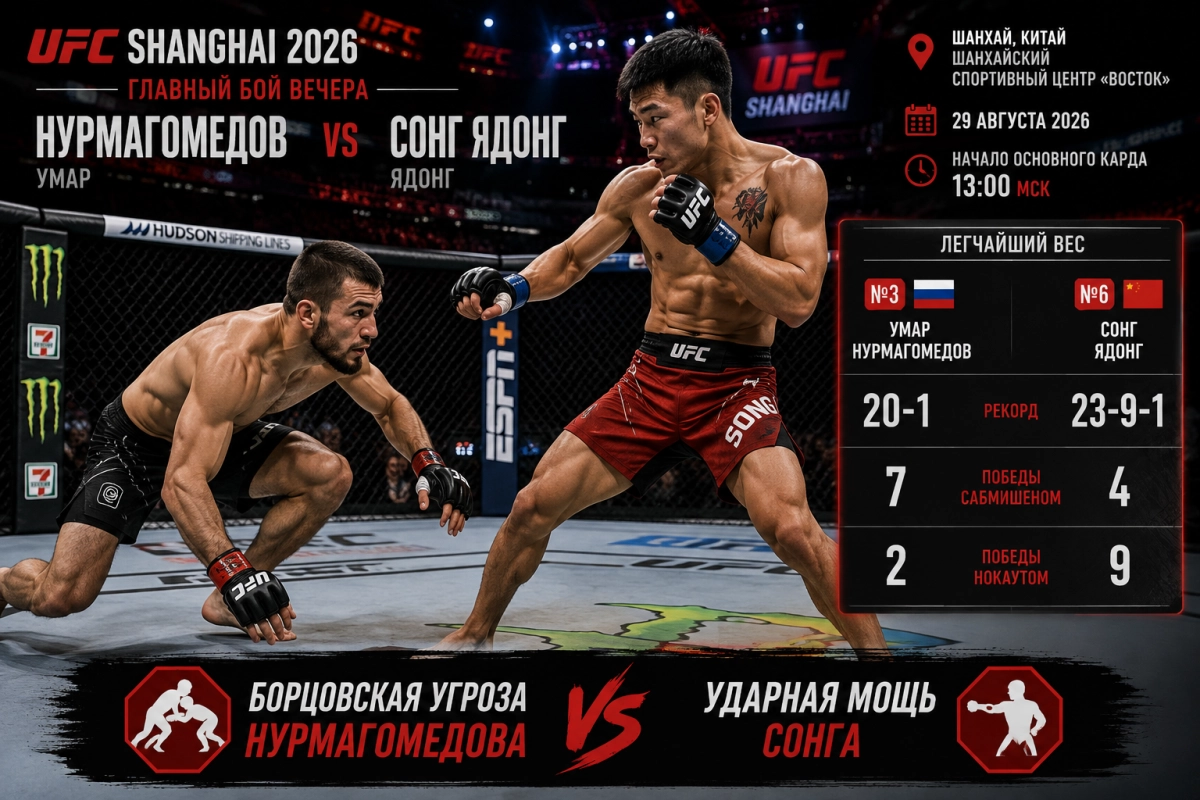 Умар Нурмагомедов и Сонг Ядонг перед главным боем UFC Shanghai 2026