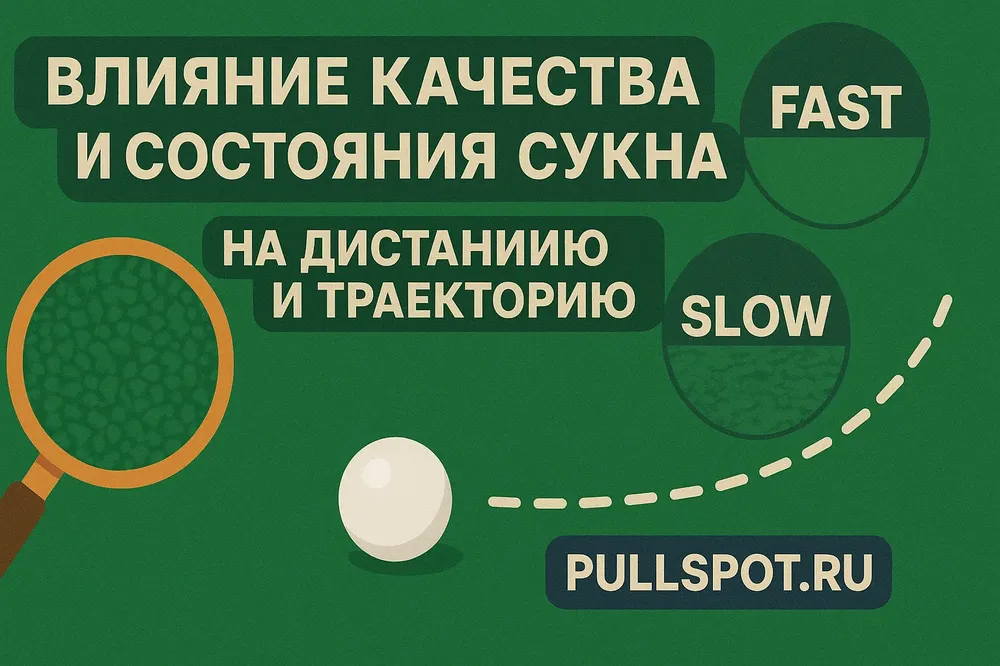 Влияние качества и состояния сукна на дистанцию и траекторию