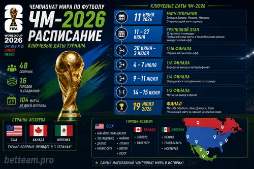 Расписание ЧМ-2026 — ключевые даты турнира