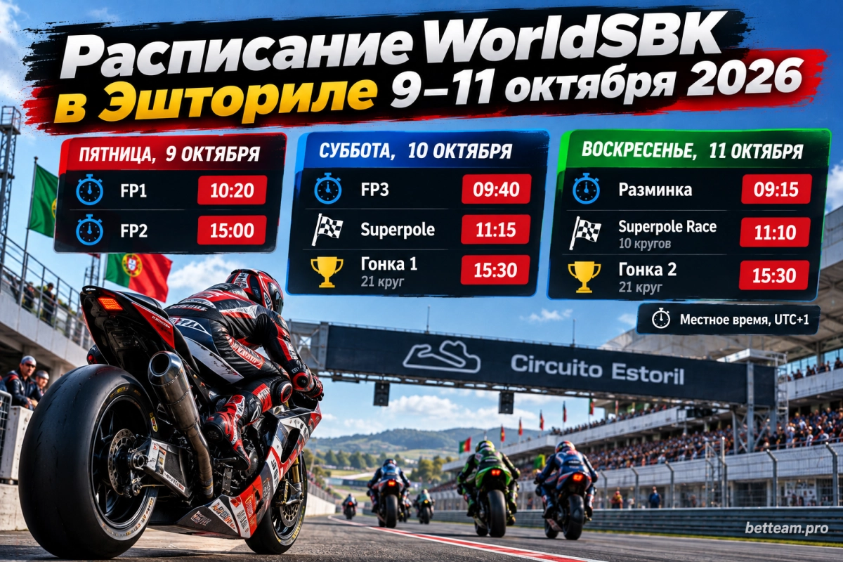Расписание WorldSBK в Эшториле 9&ndash;11 октября 2026