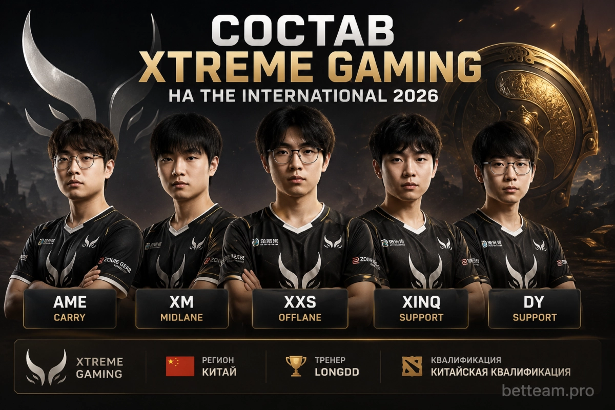 Состав Xtreme Gaming на The International 2026