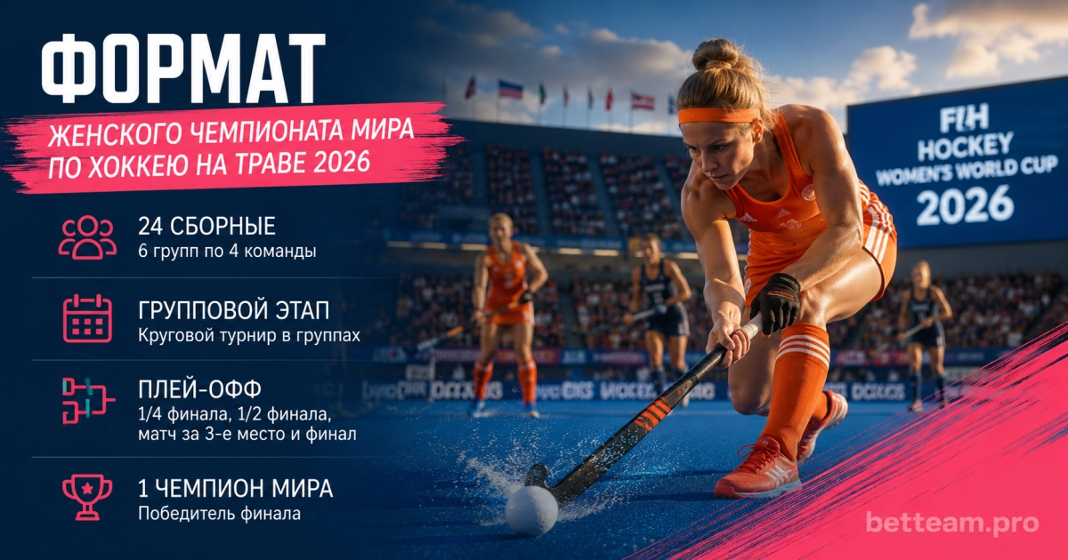 Формат женского чемпионата мира по хоккею на траве 2026