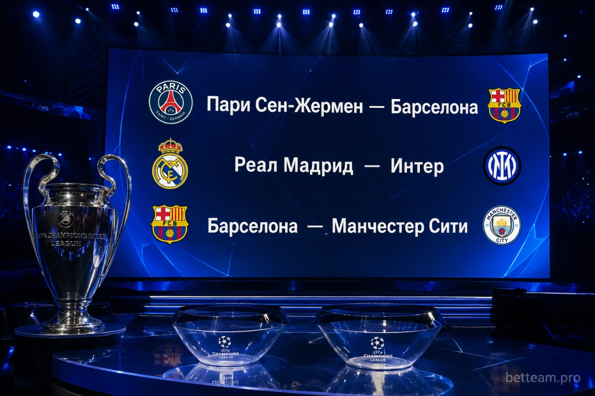 Главные пары жеребьёвки Лиги чемпионов 2026/27