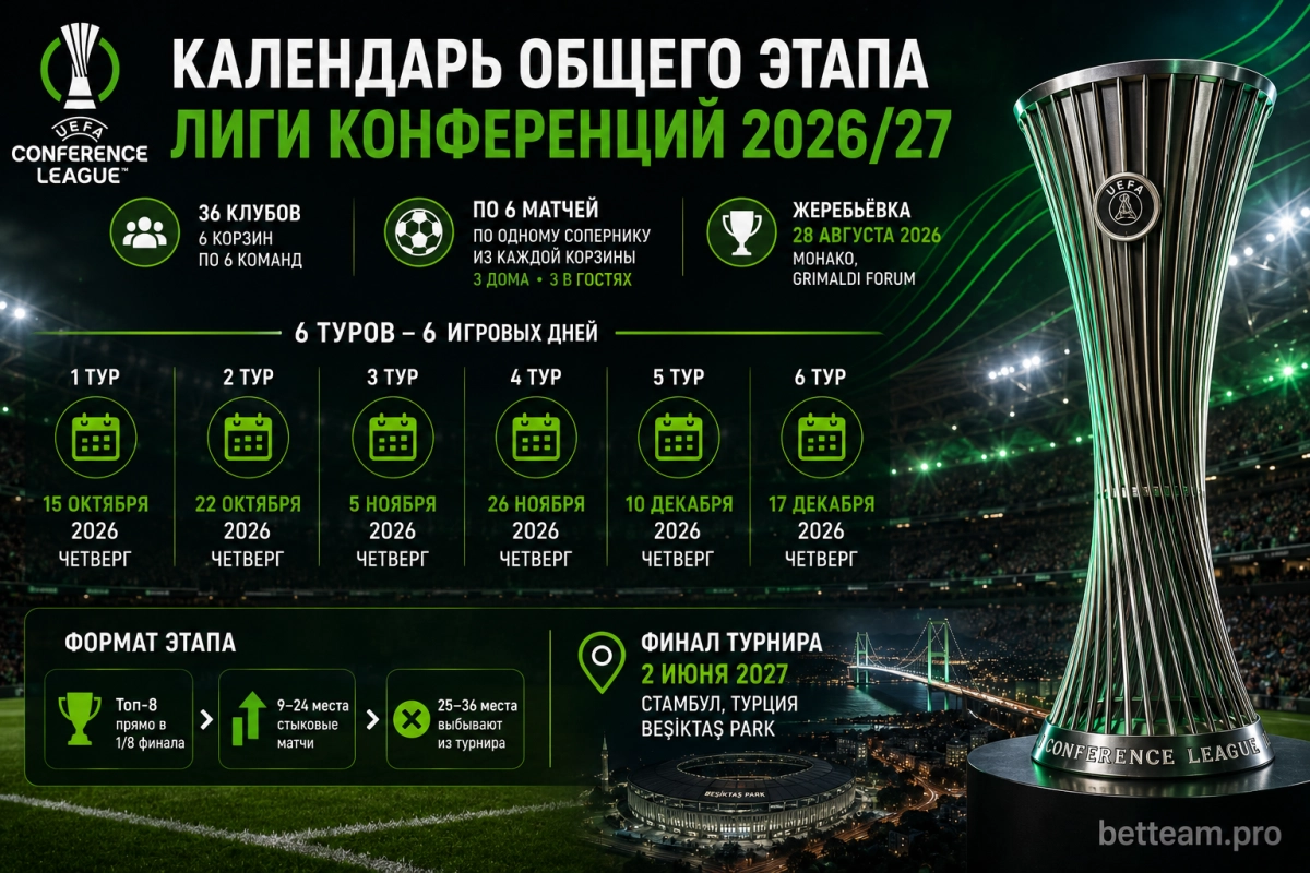 Календарь общего этапа Лиги конференций 2026/27