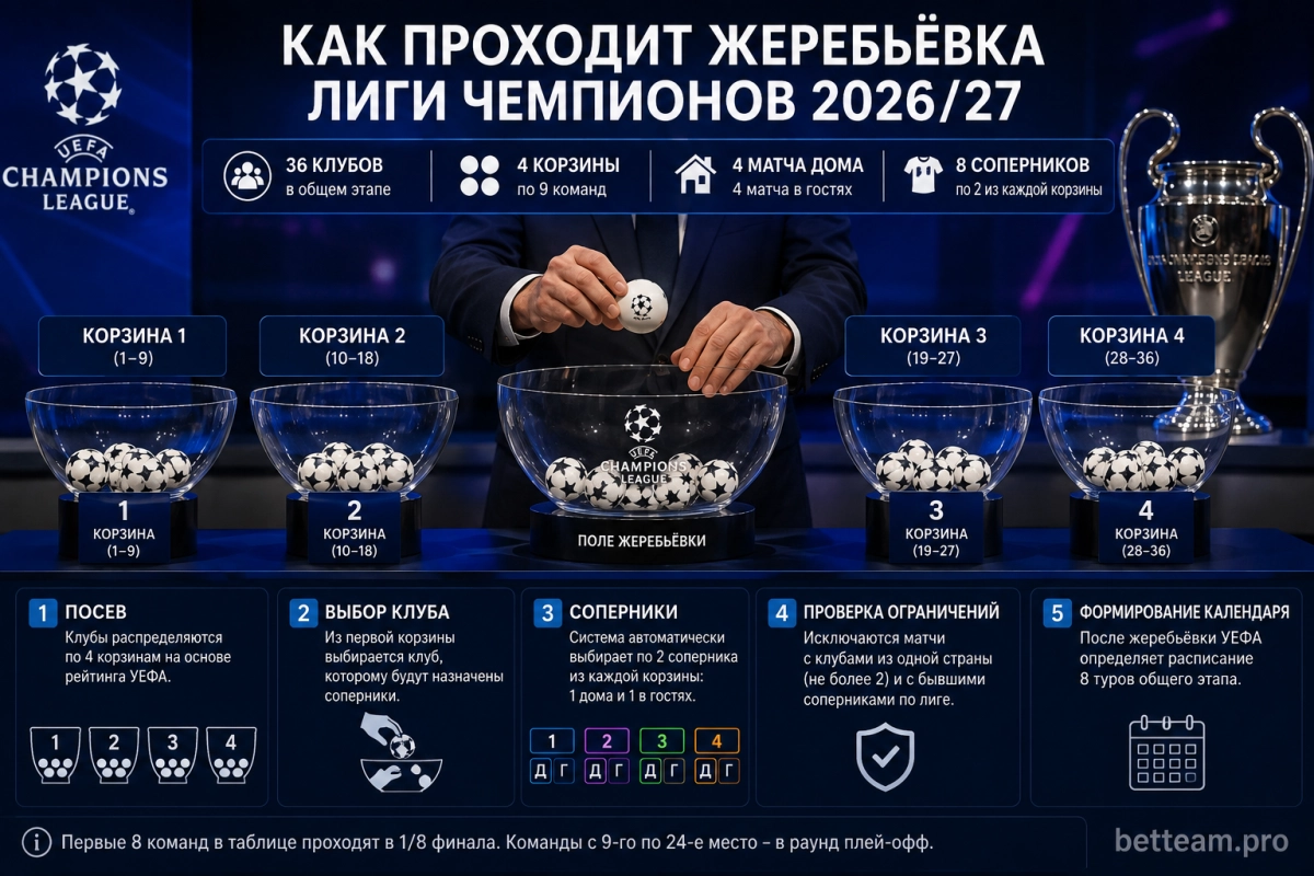Как проходит жеребьёвка Лиги чемпионов
