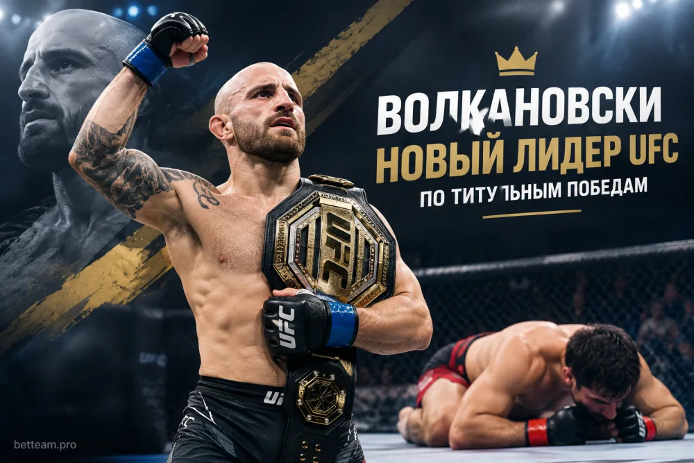 Александр Волкановски финишировал Мовсара Евлоева и стал лидером UFC по титульным победам
