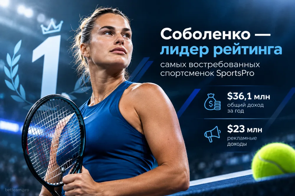 Арина Соболенко возглавила рейтинг самых востребованных спортсменок SportsPro