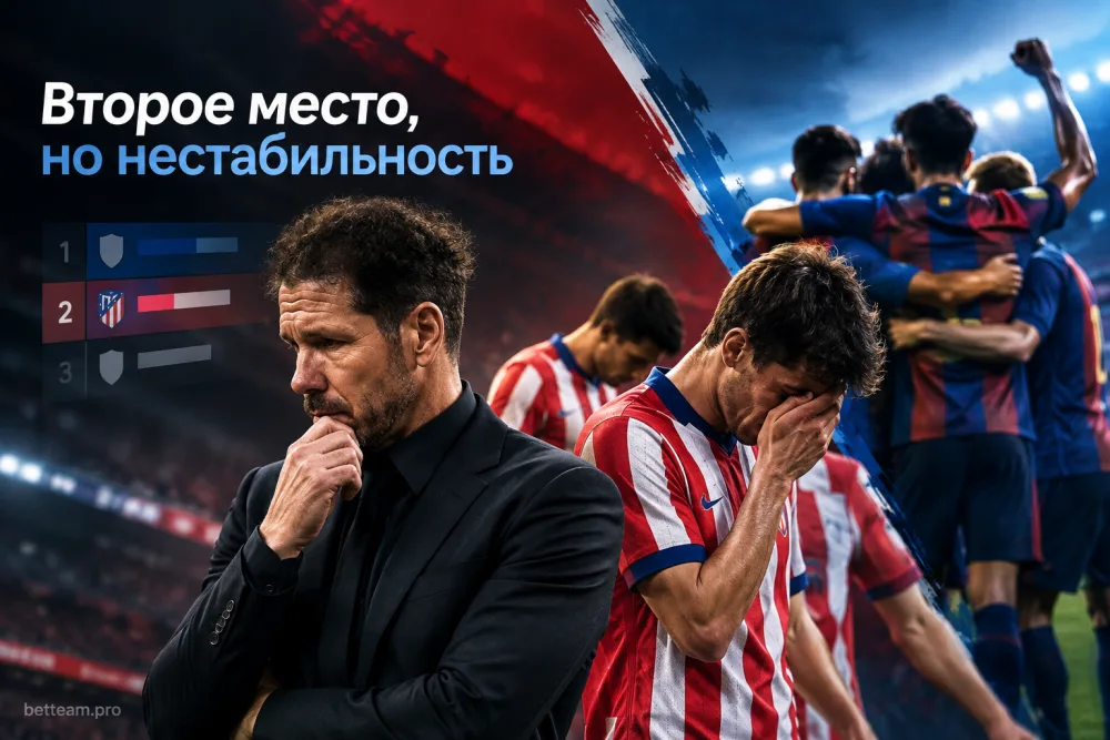 «Атлетико» Симеоне идёт вторым, но нестабильность мешает конкурировать с «Барселоной»