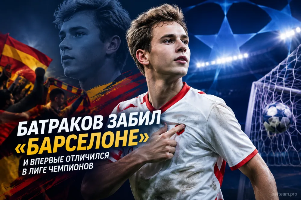 Батраков забил «Барселоне» и впервые отличился в Лиге чемпионов
