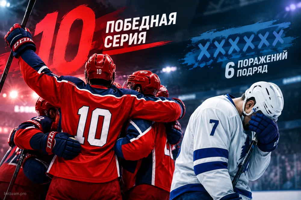 ЦСКА выиграл 10-й матч подряд, «Динамо» потерпело шестое поражение