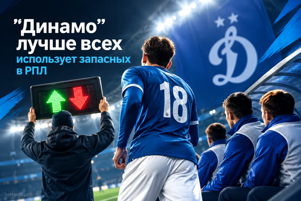 «Динамо» лучше всех использует запасных в РПЛ