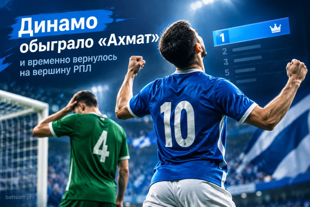 «Динамо» обыграло «Ахмат» и временно вернулось на вершину РПЛ
