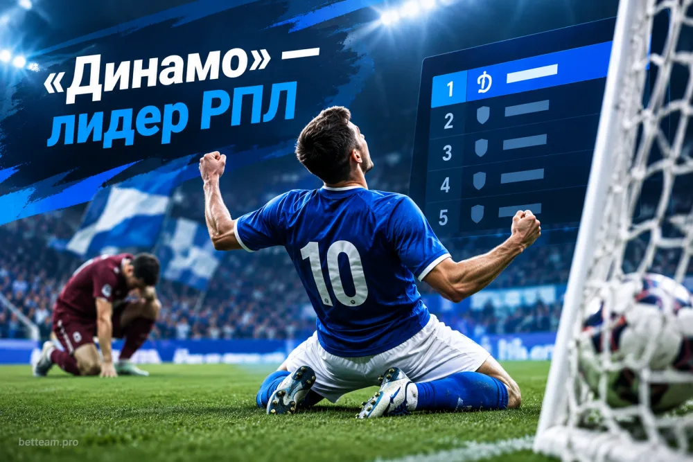 «Динамо» стало лидером РПЛ после победы над «Рубином»