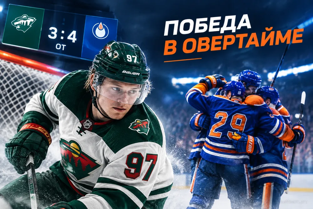 «Эдмонтон» обыграл «Миннесоту» в овертайме, несмотря на гол Капризова