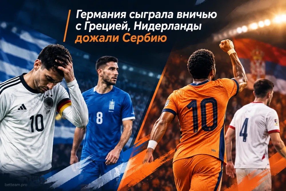 Германия сыграла вничью с Грецией, Нидерланды дожали Сербию