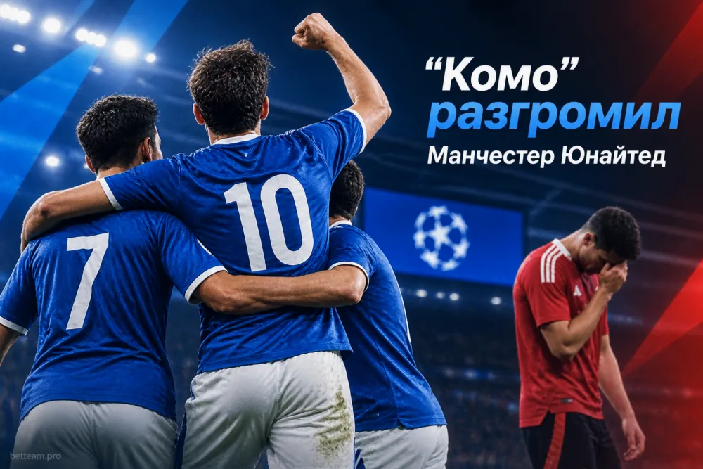 «Комо» разгромил «Манчестер Юнайтед» в Лиге чемпионов
