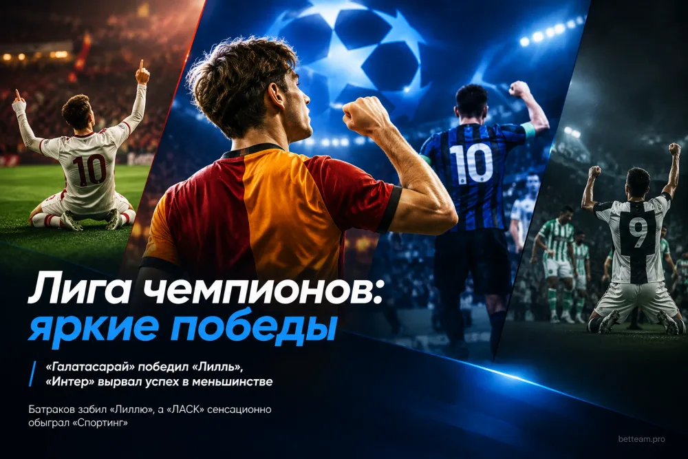 Лига чемпионов: «Галатасарай» победил «Лилль», «Интер» вырвал успех в меньшинстве