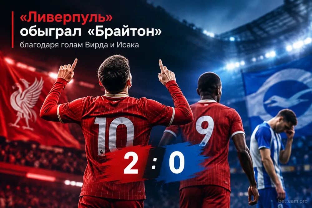 «Ливерпуль» обыграл «Брайтон» благодаря голам Вирца и Исака