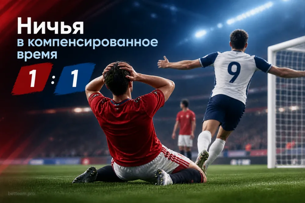 «Манчестер Юнайтед» и «Тоттенхэм» сыграли вничью 1:1