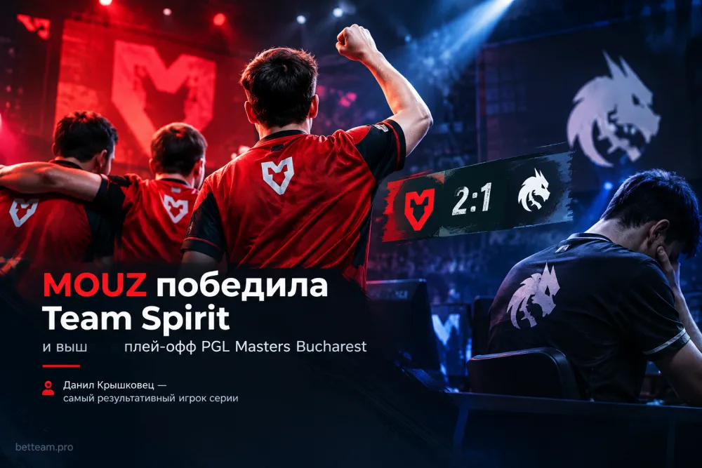 MOUZ победила Team Spirit и вышла в плей-офф PGL Masters Bucharest