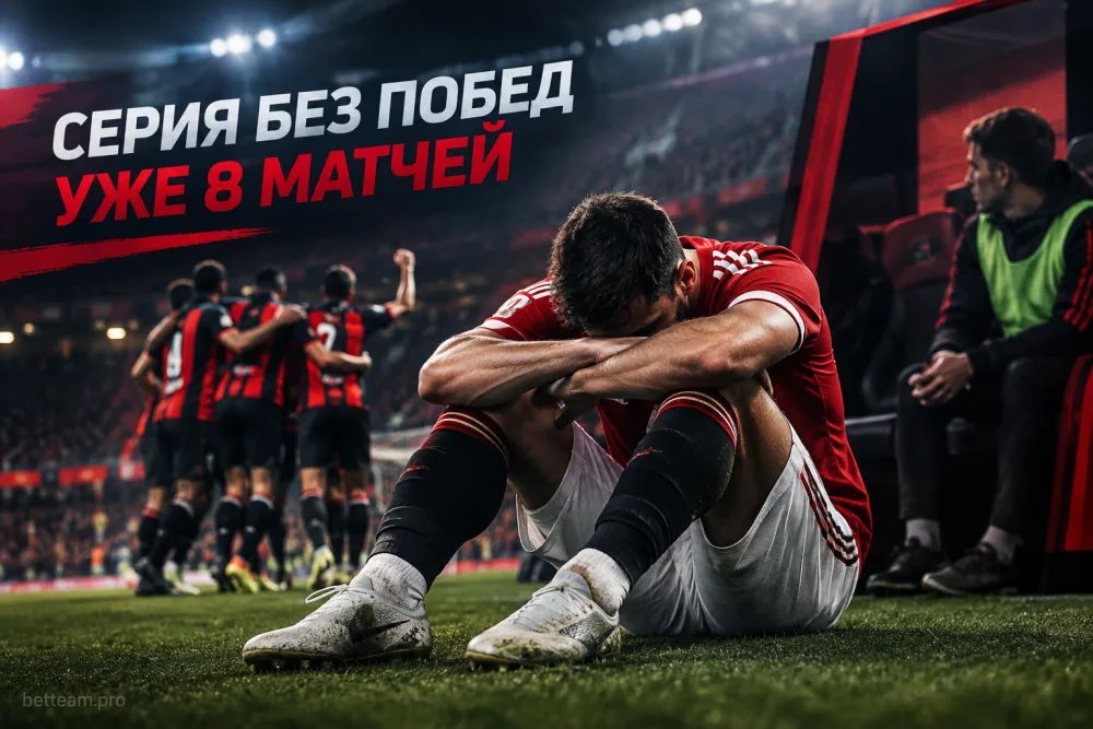 «МЮ» проиграл «Борнмуту» и продлил серию без побед до восьми матчей