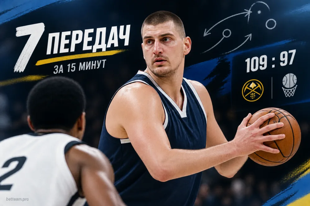Никола Йокич отдал семь передач за 15 минут в игре с «Ютой»