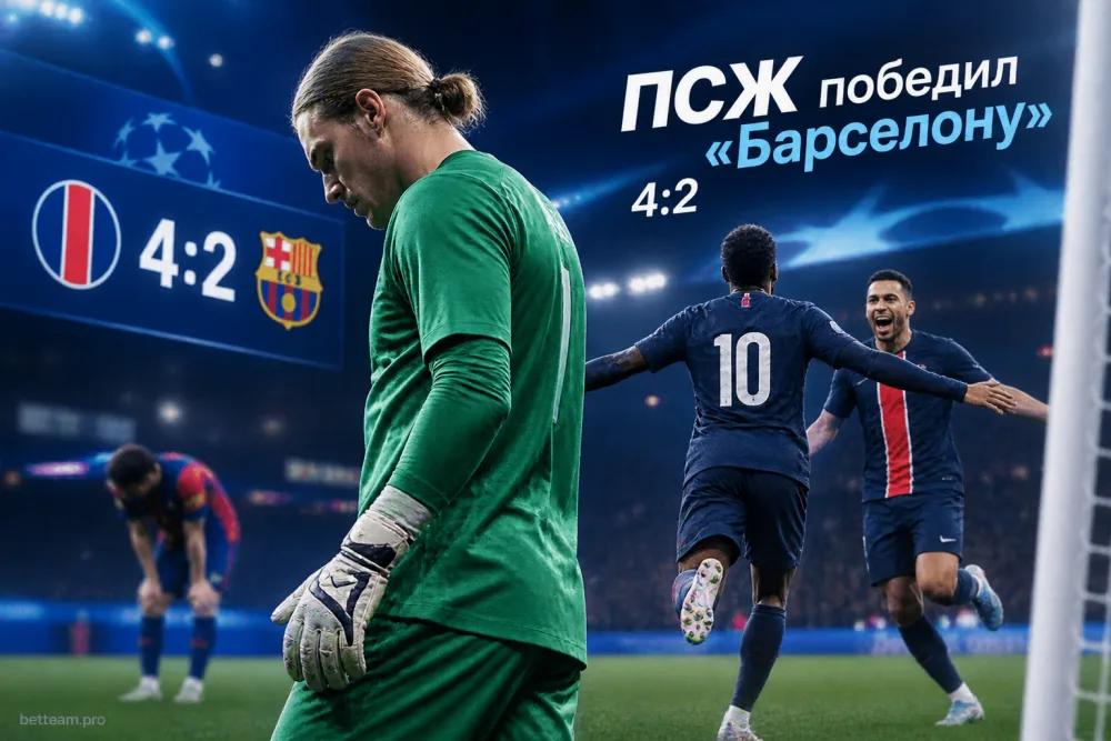 «ПСЖ» победил «Барселону» со счётом 4:2 в Лиге чемпионов