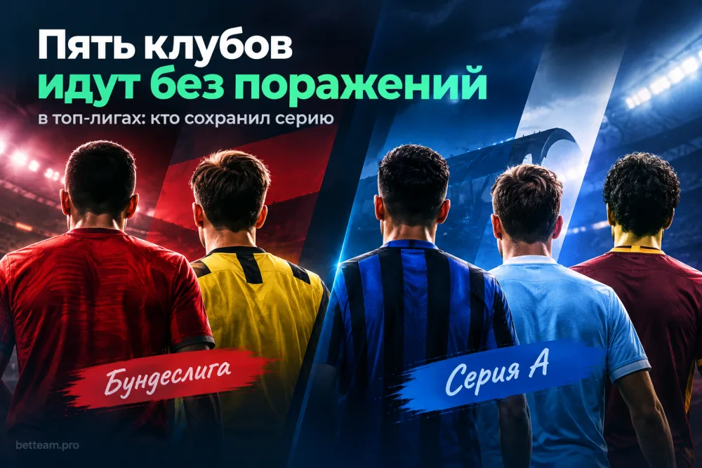 Пять клубов идут без поражений в топ-лигах: кто сохранил серию