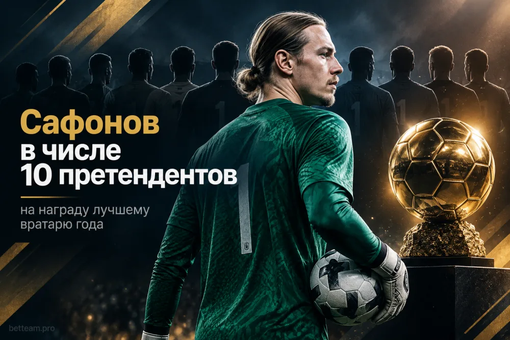 Сафонов поборется за награду лучшему вратарю года с девятью конкурентами