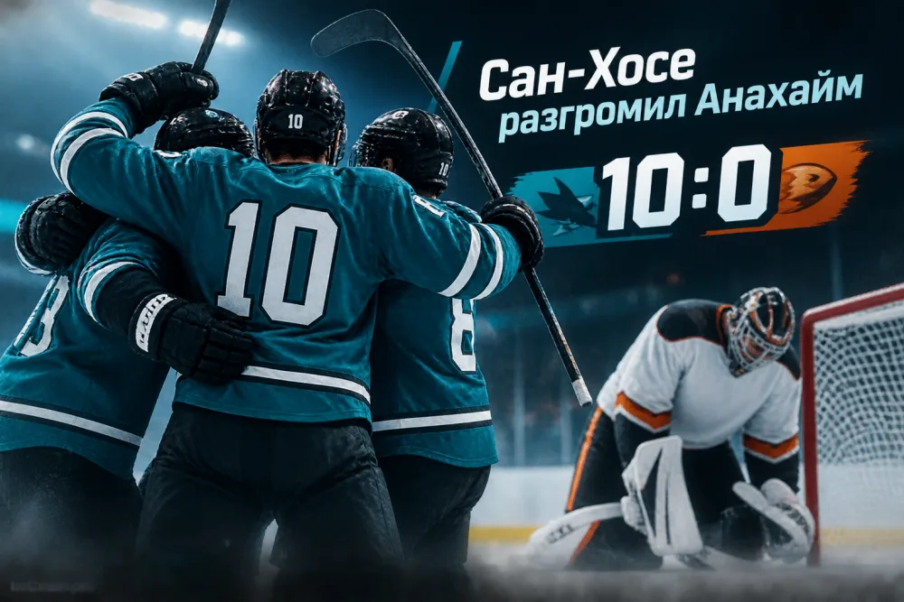 «Сан-Хосе» разгромил «Анахайм» со счётом 10:0 в предсезонном матче НХЛ