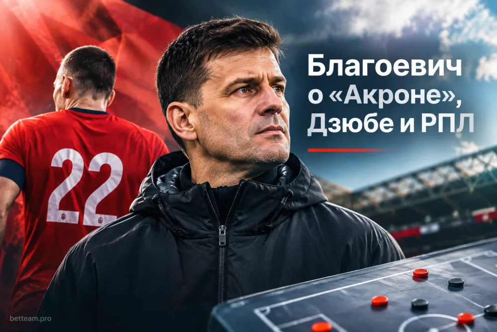 Срджан Благоевич рассказал о «Акроне», Дзюбе и первых месяцах в РПЛ