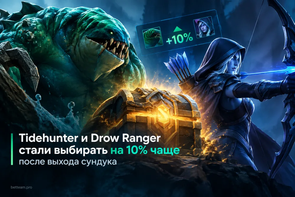 Tidehunter и Drow Ranger стали выбирать на 10% чаще после выхода сундука