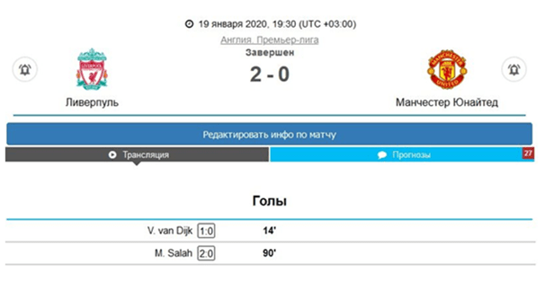 Ливерпуль — МЮ betteam.pro