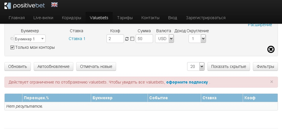 Сканер линии betteam.pro