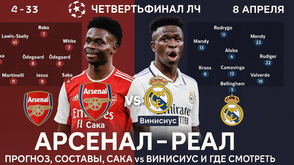 Арсенал — Реал Мадрид: превью матча, составы, прогноз