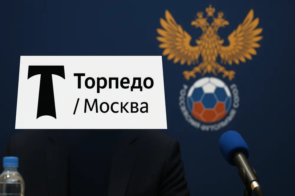 Генсекретарь РФС Максим Митрофанов на пресс-конференции объявляет о возможности игры РПЛ в составе 15 команд