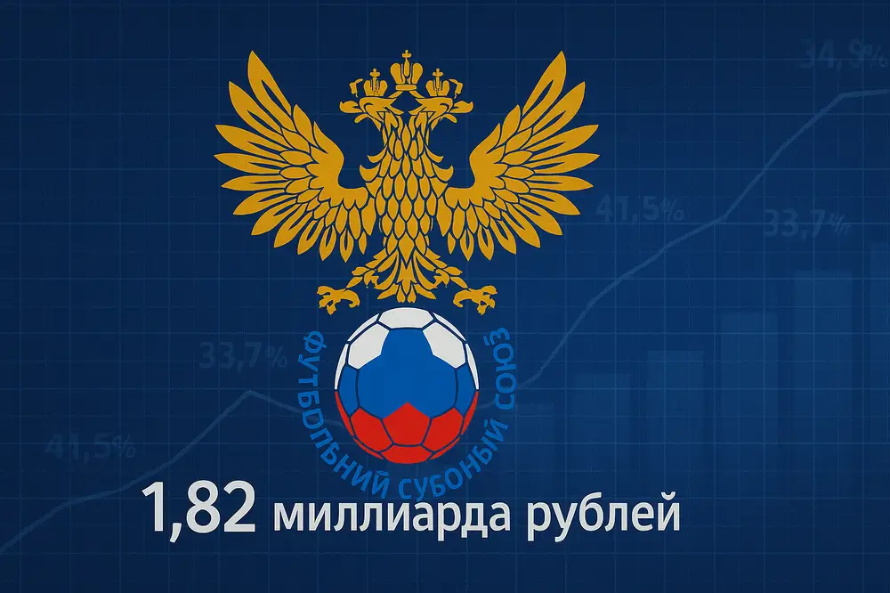 Alt для изображения: Логотип РФС на фоне финансовых показателей - рекордная прибыль 1,82 миллиарда рублей