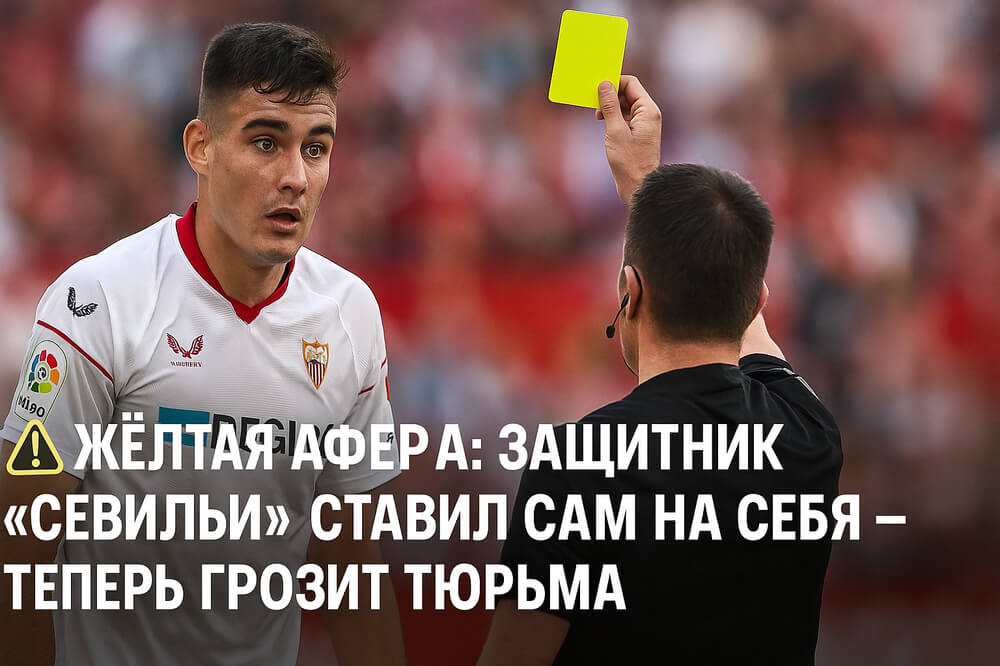 Кике Салас в форме «Севильи» получает жёлтую карточку — скандал со ставками